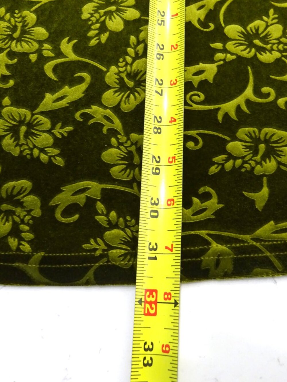 CIDER Olive Green Floral Velvet Mini Dress - Size M - Picture 13 of 14